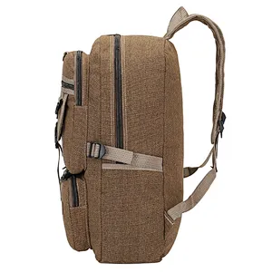 Vintage retro recycled handmade high quality custom black canvas rucksack backpacks