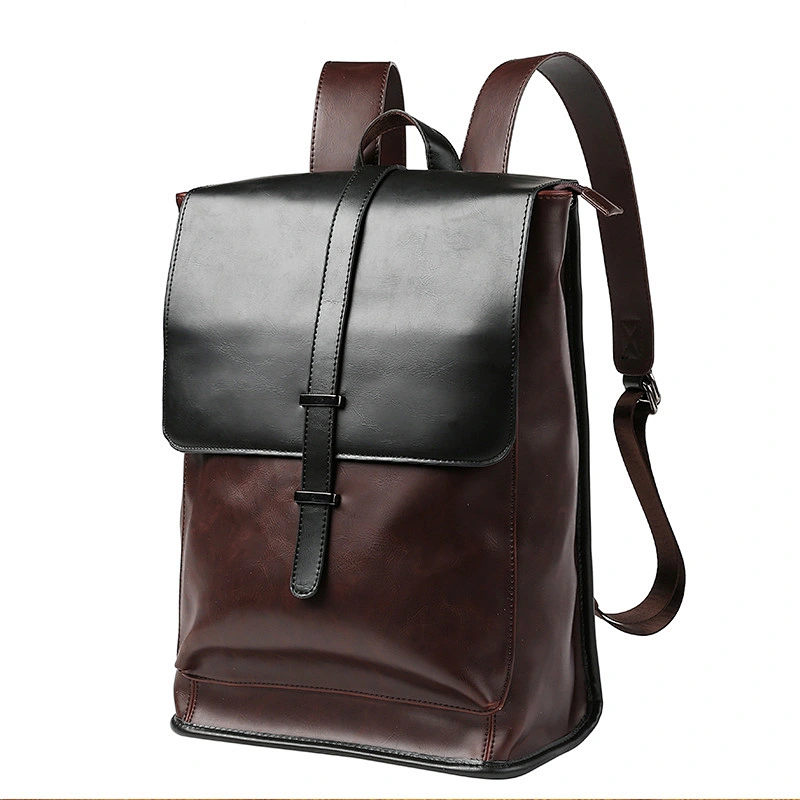 New arrival men bags shoulder backpack school bag pu leather backpacks