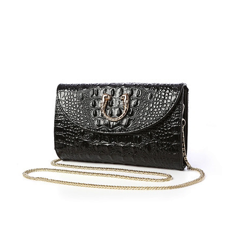 2019 new design stylish elegant luxury alligator  chain hand-held evening bag for feast or party