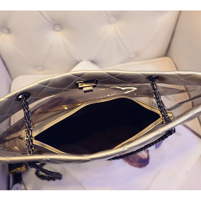 2019 girls fancy clear transparent pvc handbag beach shoulder sling bag