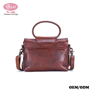 Factory Handmade Unique Branded Chic 100% Pure Leather Front Fringed Tote Bag Women Shoulder Bag