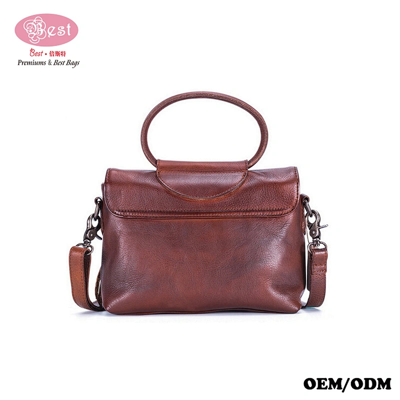 Factory Handmade Unique Branded Chic 100% Pure Leather Front Fringed Tote Bag Women Shoulder Bag