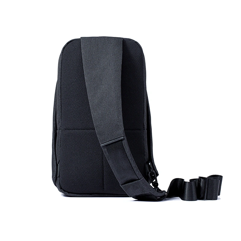 Popular reusable nylon cloth lightweight small sport chest USB sling bag