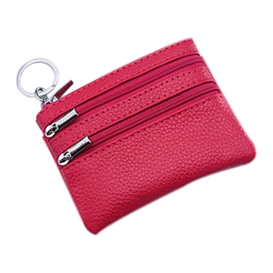 2019 classic and fashionable multi-function lychee print zip key bag coin purse for shopping
