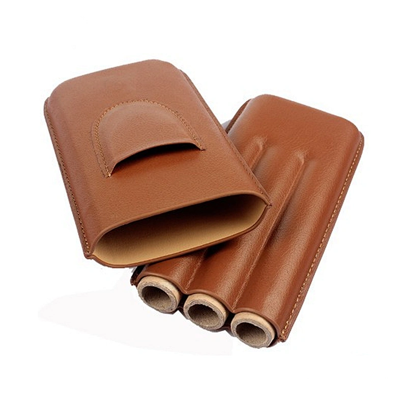 Custom genuine leather cigar case cigar humidor cigar tube