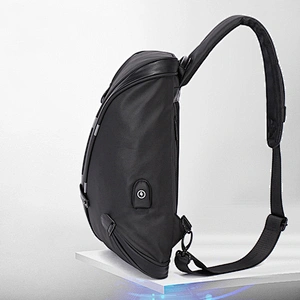 Men Chest Bag Waterproof Anti Theft Reflective Usb Charging Shoulder Messen