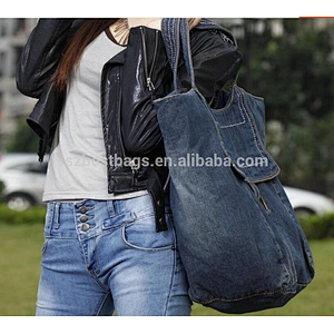 Designed shopping bag denim tote bag jeans handbags for ladies sale wholesale handbags