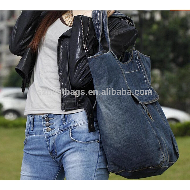 Designed shopping bag denim tote bag jeans handbags for ladies sale wholesale handbags