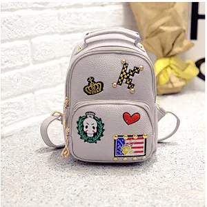 Stylish vintage unique teen girl black backpacks schoolbag for high school girls