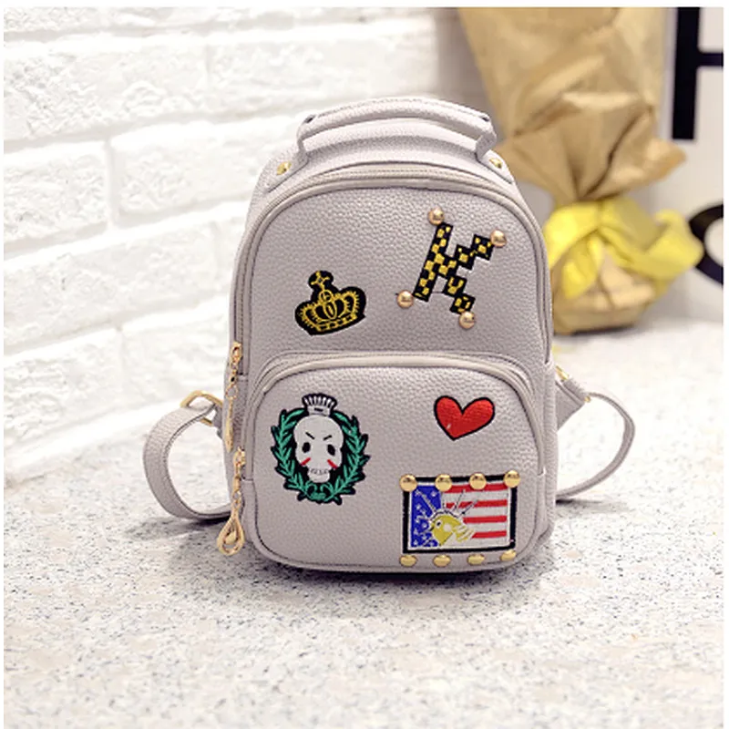 Stylish vintage unique teen girl black backpacks schoolbag for high school girls
