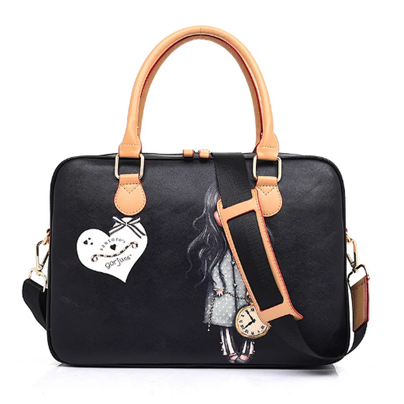 Stylish funky fashion girls 14 inch pu leather anime laptop bags for girls