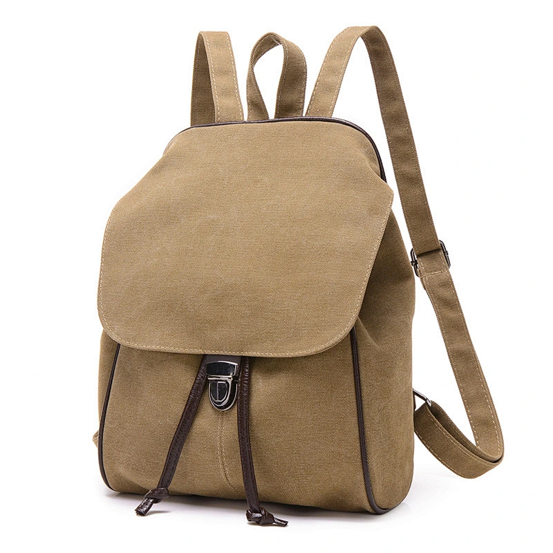 2020 Unisex Backpack Vintage Canvas genuine Leather Rucksack College School bag big girl Casual Daypack Outdoor one piece