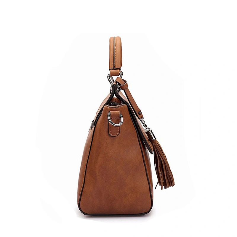 Fashion Design PU Leather Woman Bags Luxury Handbag with Tasslel