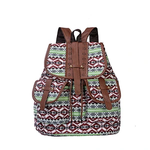 Fashionable vintage pattern canvas backpack college student backpack for school or travel
