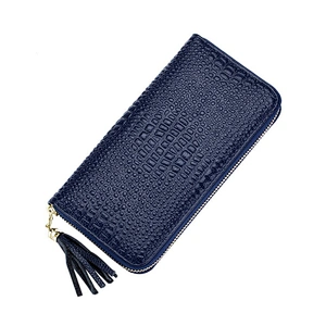 Crocodile Pattern Ladies Clutch Bag Zipper Leather Wallets Purses