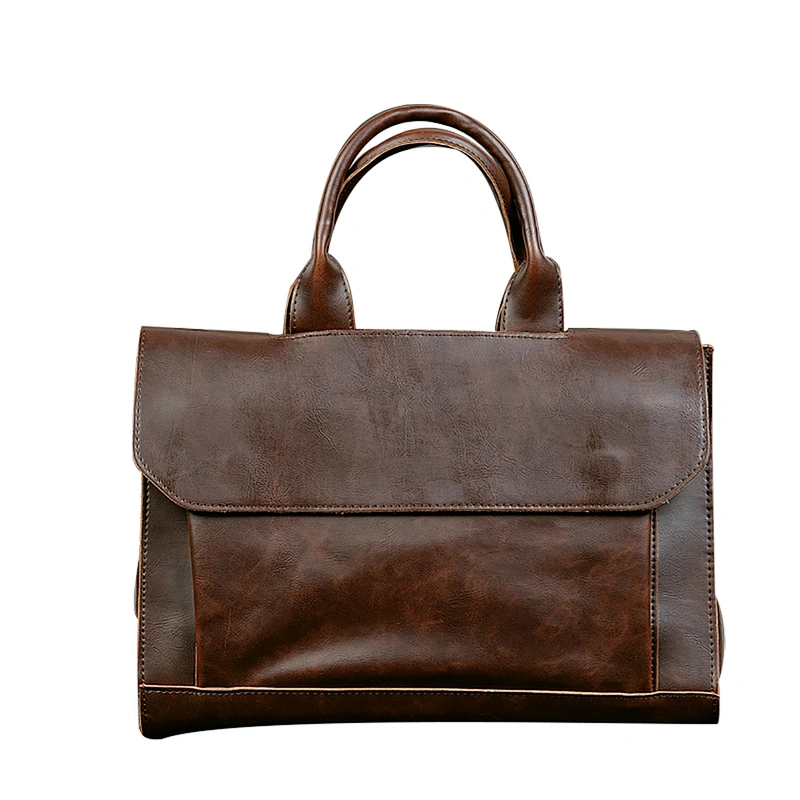 The new Large-capaciyt crazy horse leather head layer cowhide cross-body messenger bag for leisure travel or office