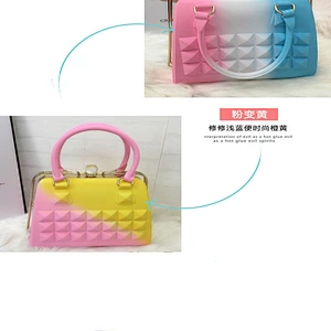 2019 fashionable classic gradient candy PVC handbag for women for shopping or party