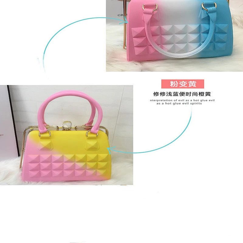 2019 fashionable classic gradient candy PVC handbag for women for shopping or party