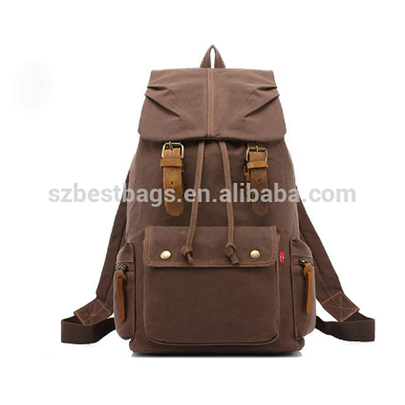 Outdoor travel shoulder backpack men women unisex daily canvas backpack vintage computer backpack