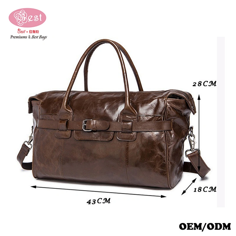 Genuine Leather Travel Weekender Overnight Sports Luggage Tote Duffle Bags