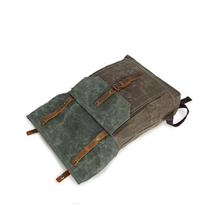 Vintage Waxed custom Canvas backpack mochila back pack Rucksack travel bag Specially High Density