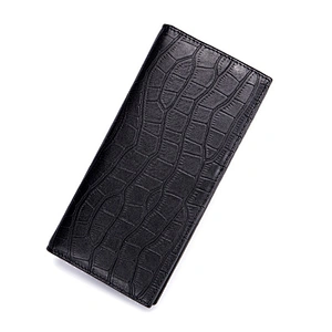 Stone Pattern Handmade Men's Business Card Holder Simple Leather Wallets