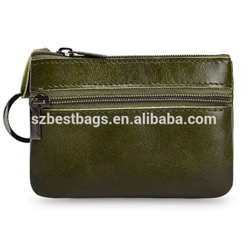 Genuine Leather small change coin pocket mini wallet card holder key wallet