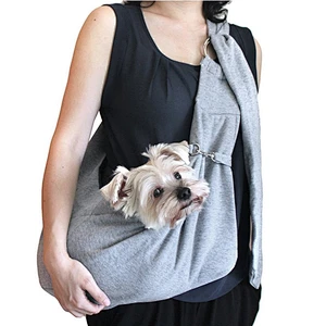 Hands-free small folding foldable reversible cotton pet sling carrier bag for dog