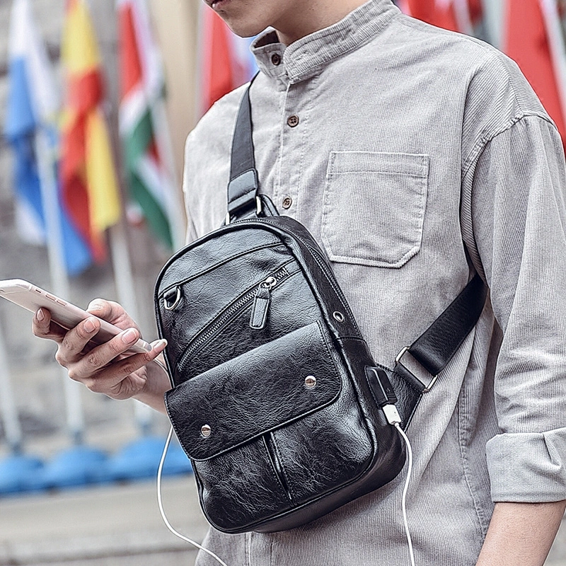 Men's chest sling back pack bag one shoulder single strap backpack for men