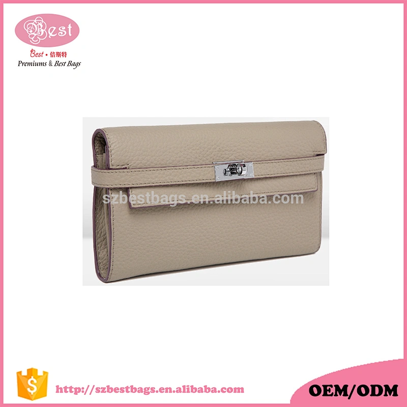 China wholesale elegant genuine leather wallet women leather purse custom lady wallet