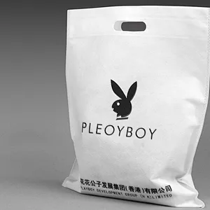 Promotional cheap logo printable reusable black non-woven shopping bags with handles