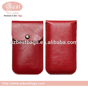 5.5inch leather mobile phone carry blocking bag