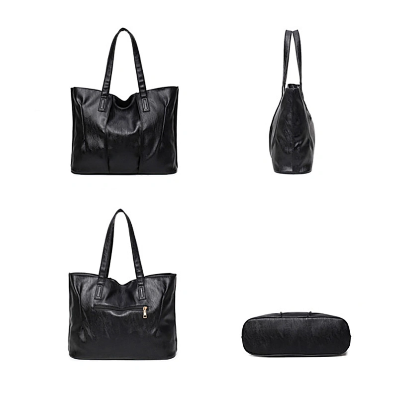 Fashion simple style plain Women Bag Brand Women PU Leather Handbags Woman Large Shoulder Bags Casual Tote Bag