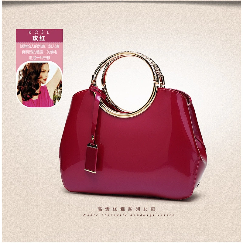 2019 elegant classic fashion patent leather handbag evening bag for women for feast or party