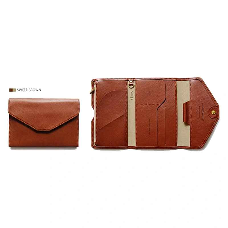 Cheap tri-fold passport holder leather business card holder phone bag