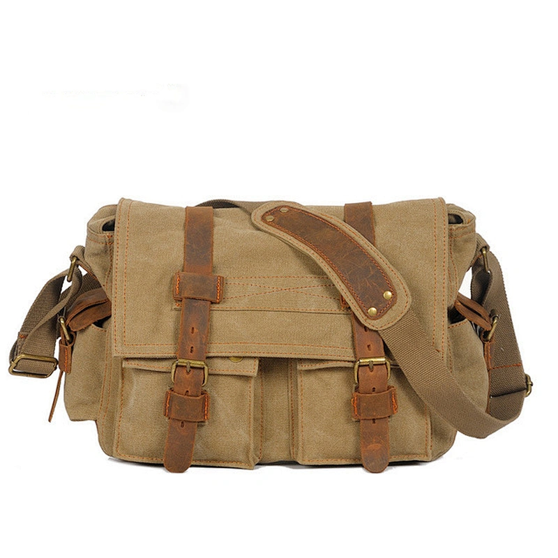 2018 New Men's Canvas Shoulder Bag European and American Style Retro Messenger Bag Men's Casual Bag