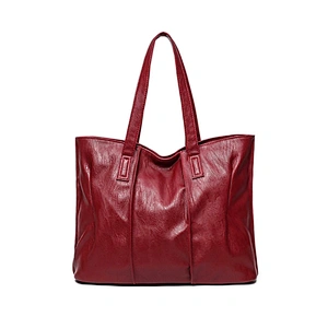 Fashion simple style plain Women Bag Brand Women PU Leather Handbags Woman Large Shoulder Bags Casual Tote Bag