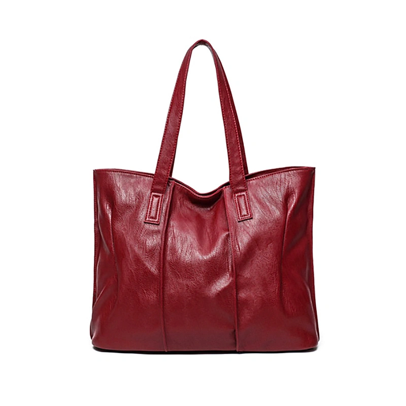 Fashion simple style plain Women Bag Brand Women PU Leather Handbags Woman Large Shoulder Bags Casual Tote Bag