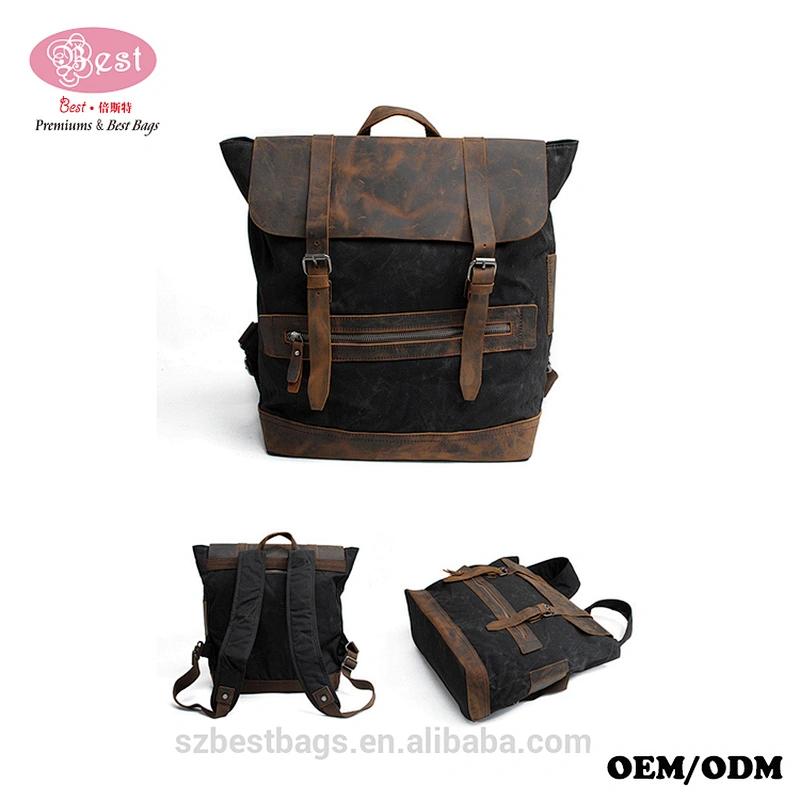 Retro Waxed Canvas Leisure Outdoor Mountaineering Traveling backpack