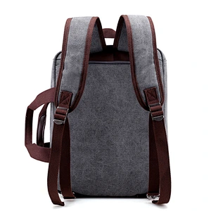 2019 17inches  men leather Laptop Backpack  rucksack Waterproof messenger travel School canvas Shoulder Bag
