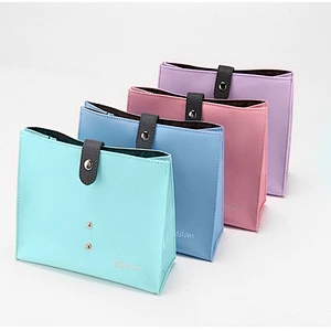 korean style simple creative pu high capacity pen bag stationery bag pencil bag  for office or school