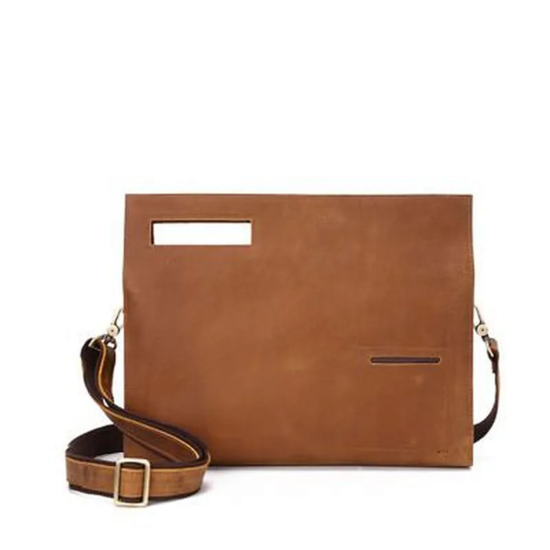 Hot Selling Vintage Style Men Genuine Leather Briefcase Laptop Messenger Bag For Men