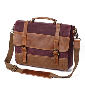 Fashion shoulder messenger bag With Crazy Horse Leather Briefcase For Men