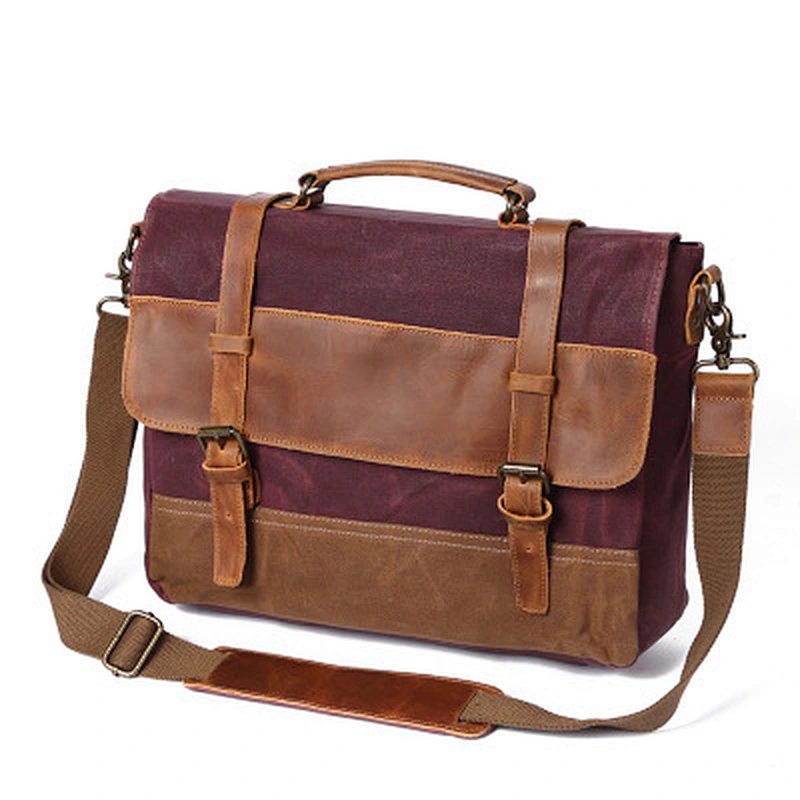 Fashion shoulder messenger bag With Crazy Horse Leather Briefcase For Men