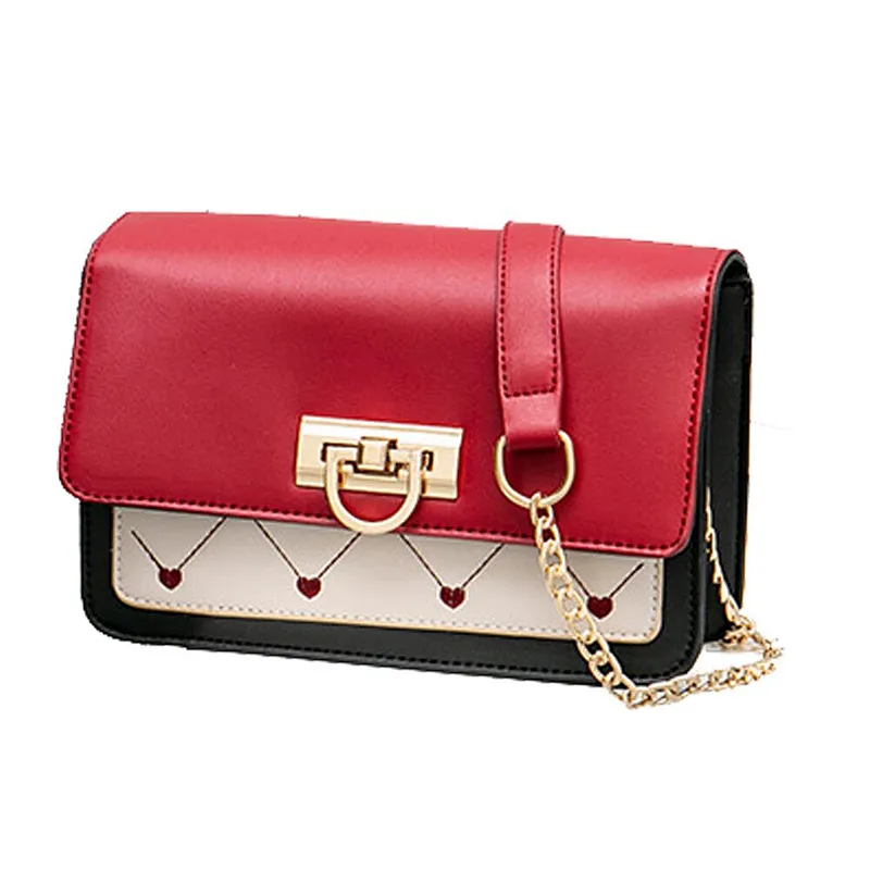 2019 simple versatile classic contrasting colors crossbody shoulder bag embroidery bag for shopping or daily used