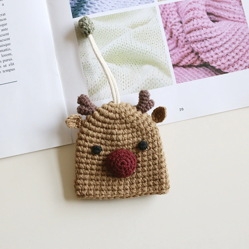 2019 Christmas Gifts Handmade Knitting Key case Drawstring Car Key Bag