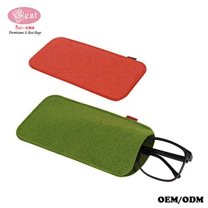 Factory Wholesale Personalized Colorful Wool Felt Wooden Glasses Case for Sunglasses Pouch
