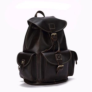 Men's Shoulder Bag Waterproof Crazy Horse Leather Outdoor Travel Backpack