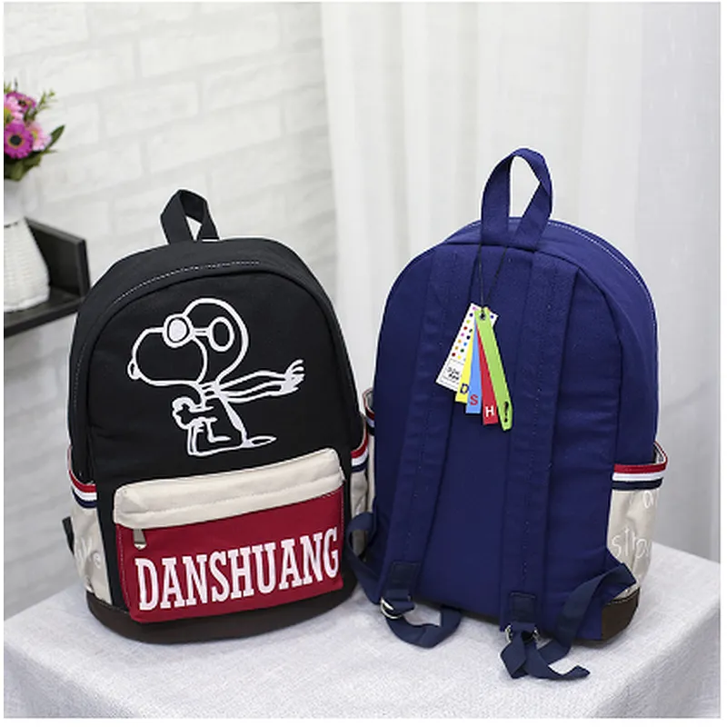 High quality fashion leisure custom print canvas school bags day backpacks made in china