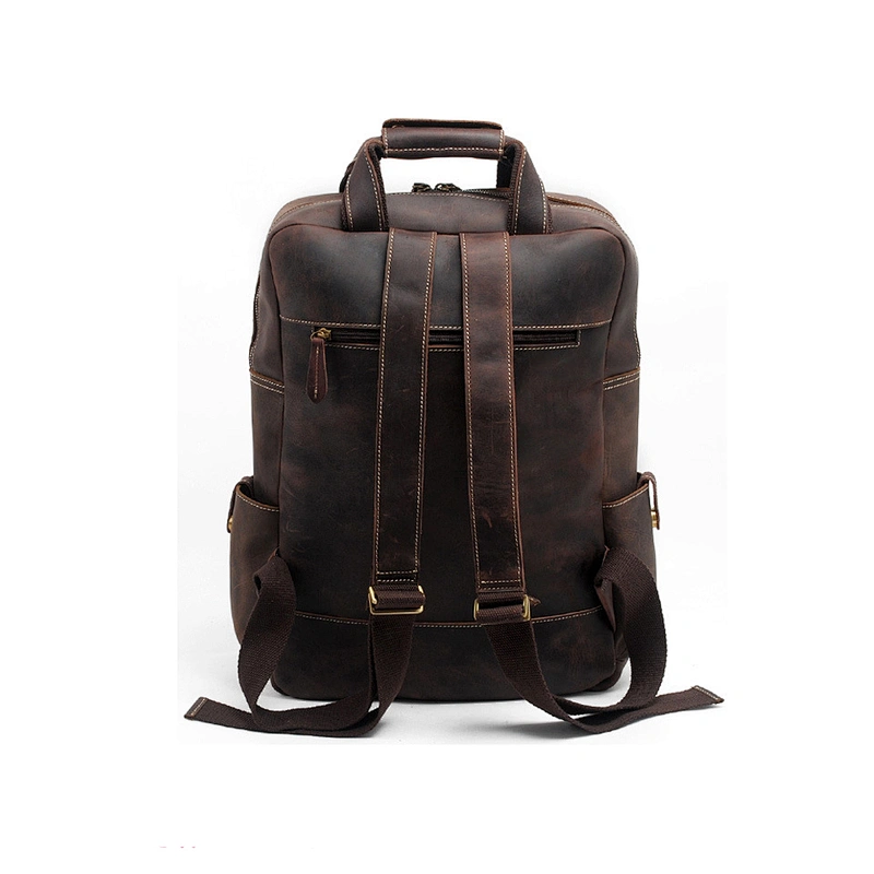 2019 Vintage Crazy Horse leather Fashion Travel Bags Men's Laptop Backpack